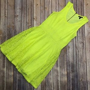 Express Fluorescent Yellow Lace Dress